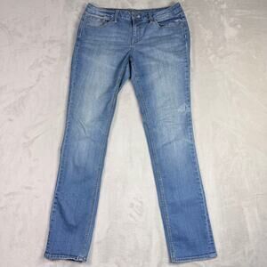 New York & Company Curvy Low Rise Skinny Leg Blue Jeans Womens Size 10